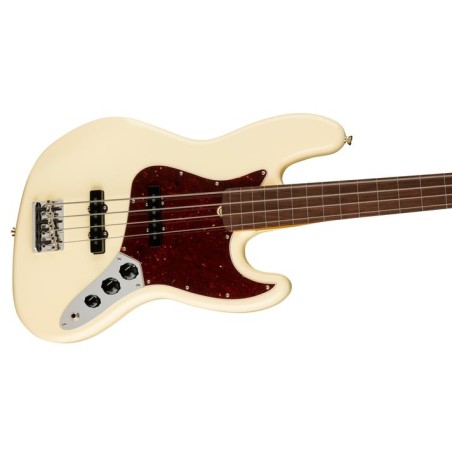 American Professional II Jazz Bass FL RW Olympic White fender