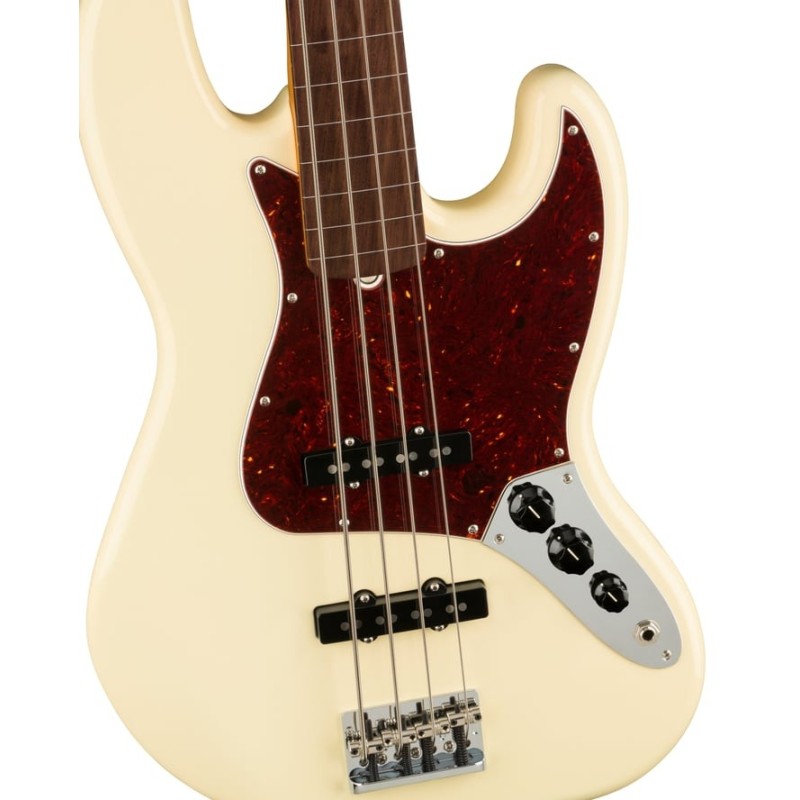 American Professional II Jazz Bass FL RW Olympic White fender