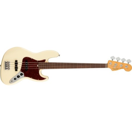 American Professional II Jazz Bass FL RW Olympic White fender