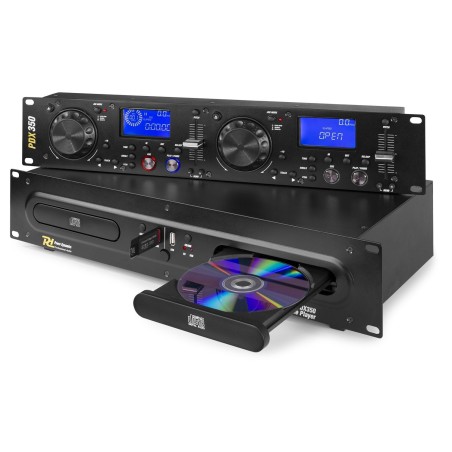 Lecteur CD, double CD/MP3/USB rackable - PDX350