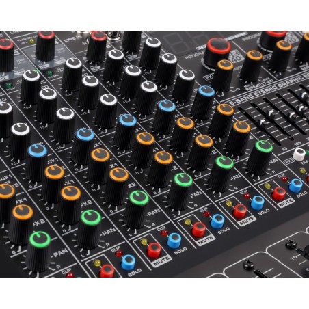 Ensemble mobile table de mixage 6 canaux amplifiée 2 x 600W, 2 x micro
