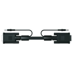 Cordon VGA Moulé HD15 mâle + Jack 3.50 stéréo / HD15 mâle + Jack 3.50 stéréo de 5 M CAE
