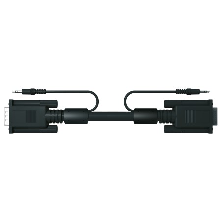 Cordon VGA Moulé HD15 mâle + Jack 3.50 stéréo / HD15 mâle + Jack 3.50 stéréo de 5 M CAE