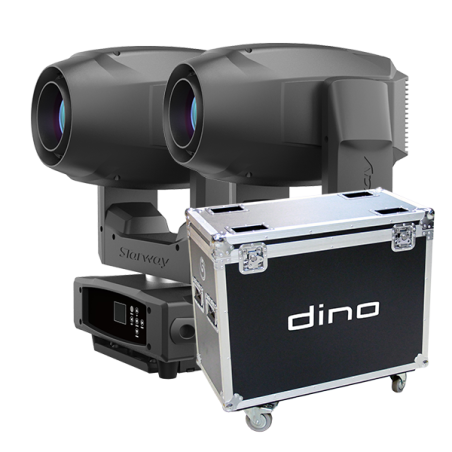 2 DINO EN FLIGHT-CASE STARWAY