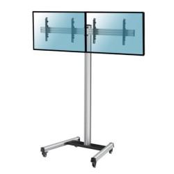 Support sur roulettes pour 2 écrans TV 43" - 49" Hauteur 240cm