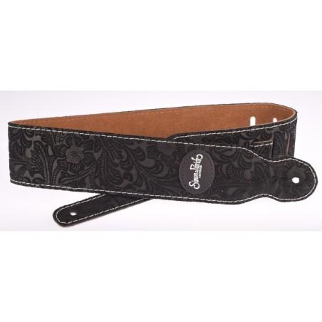 S&P Strap Black Paisley Suede GS-123BK Noire Simon & Patrick