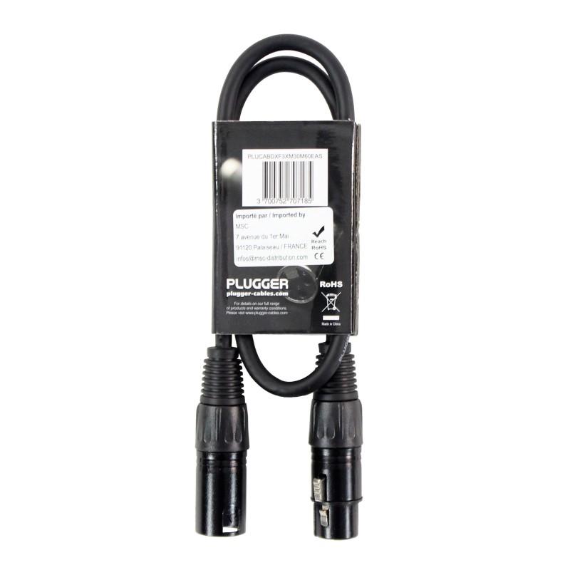 CÂBLE DMX XLR FEMELLE 3B - XLR MÂLE 3B 15M EASY - PLUGGER