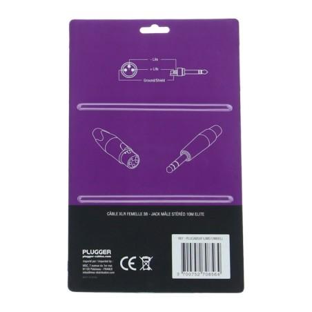 CÂBLE XLR FEMELLE 3B - JACK MÂLE STÉRÉO 15M ELITE PLUGGER