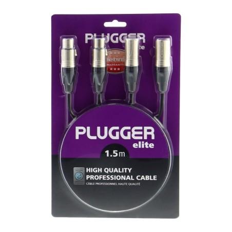 CÂBLE BRETELLE XLR FEMELLE 3B - XLR MÂLE 3B 0.60M ELITE PLUGGER