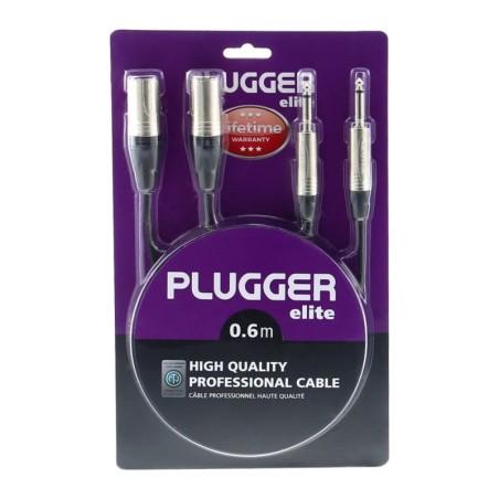 CÂBLE BRETELLE XLR MÂLE 3B - JACK MÂLE MONO 0.60M ELITE PLUGGER