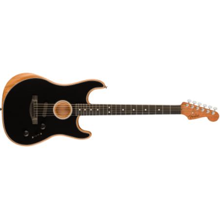 ACOUSTASONIC AMERICAN STRATOCASTER BLACK FENDER SLJMUSIC.COM