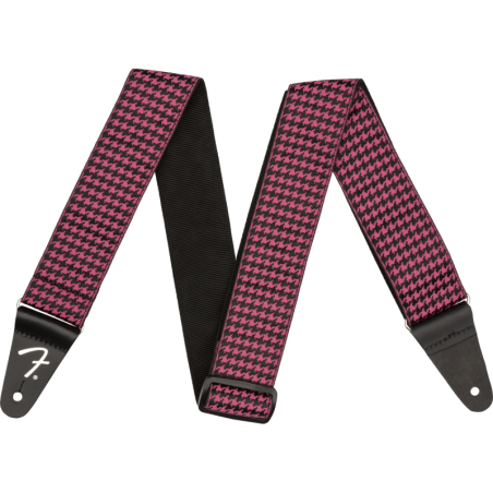 HOUNDSTOOTH JACQUARD STRAP PINK FENDER SLJMUSIC.COM