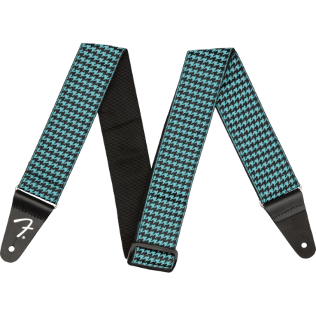 HOUNDSTOOTH JACQUARD STRAP TEAL FENDER SLJMUSIC.COM