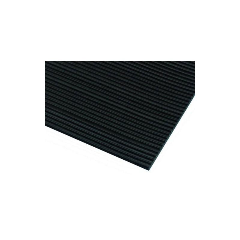 TAPIS DE PROTECTION CÂBLE CAOUTCHOUC CANNELÉ NOIR 70 CM X 10 M - DEFENDER