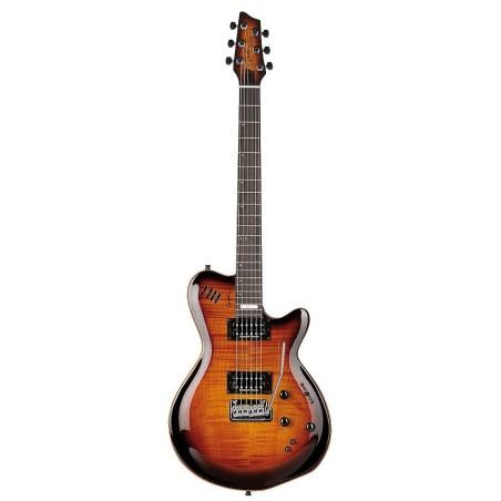 LGXT-SA COGNAC BURST FLAME AA AVEC HOUSSE GODIN sljmusic.com