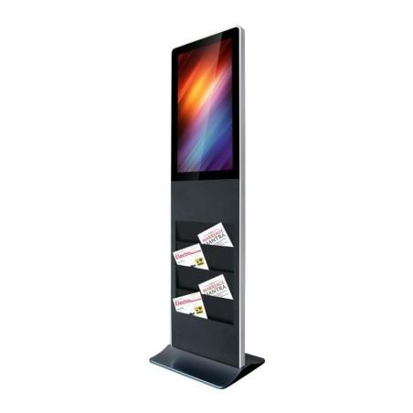 Totem vidéo 32´´ FULL HD 500 cd 24h/7j Indoor Tactile avec porte brochures