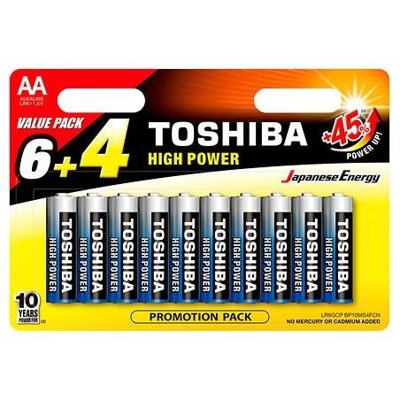 Piles LR6 - Pack de 10 TOSHIBA