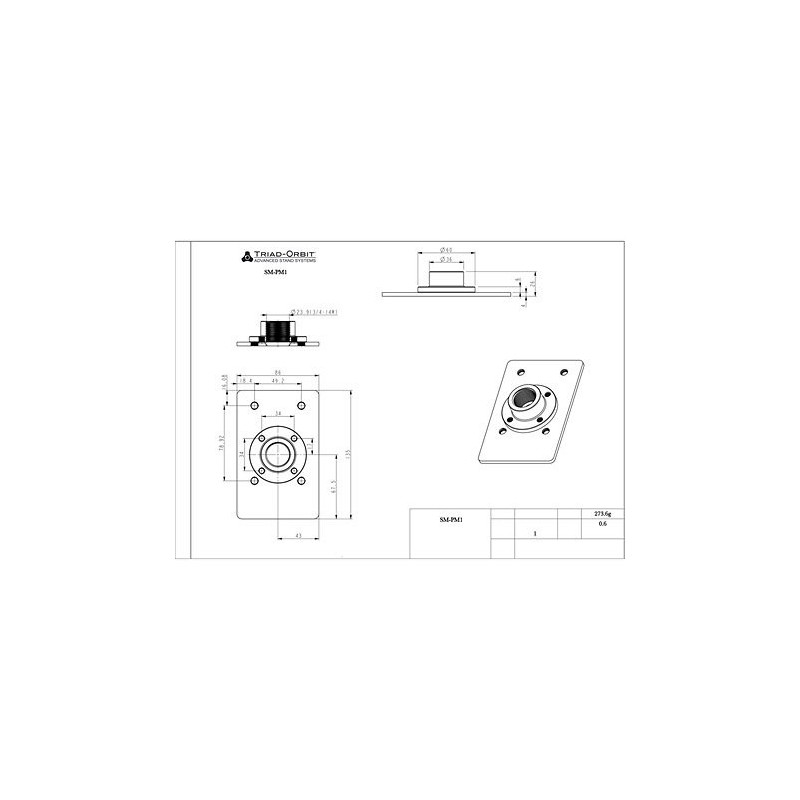 SPEAKER MOUNTING PLATE FOR PIPE APPLICATIONS TRIAD-ORBIT