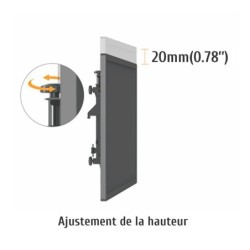 Support sur pieds visioconférence pour 2 écrans TV 45"-55" à roulettes