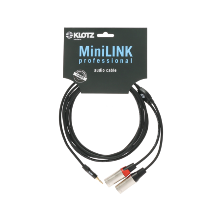 CABLE Y PATCH MINI JACK/2XLR-M NOIR 3M KLOTZ