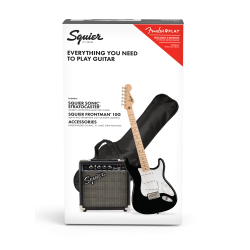 Squier Sonic Stratocaster Pack MN Black Gig Bag Squier