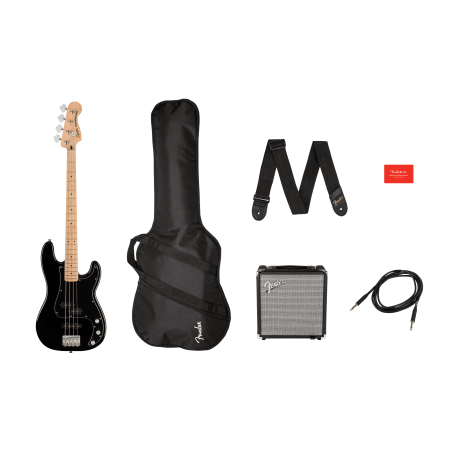 Affinity Series Precision Bass PJ Pack MN Black Gig Bag Rumble 15 Squier