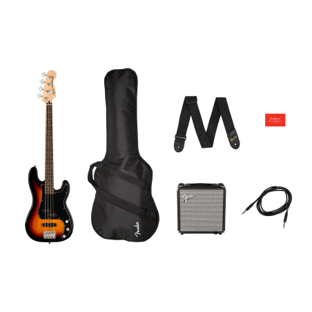 Affinity Series Precision Bass PJ Pack LRL 3-Color Sunburst Gig Bag Rumble 15 Squier