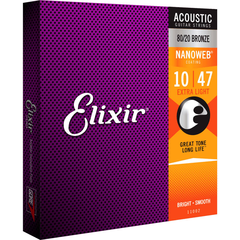 Elixir 11002 Nanoweb Bronze 80/20 Extra Light 10-47
