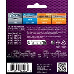 Elixir Pack de 3 jeux Acoustic Nanoweb 13-56 Medium sljmusic.com
