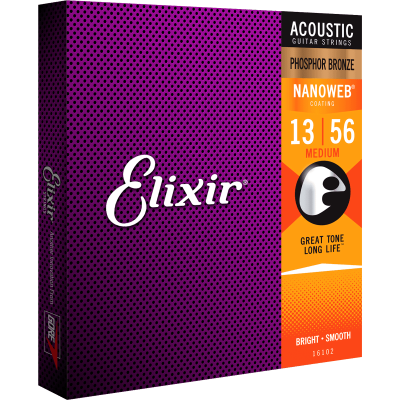Elixir 16102 Nanoweb Phosphore Bronze Medium 13-56