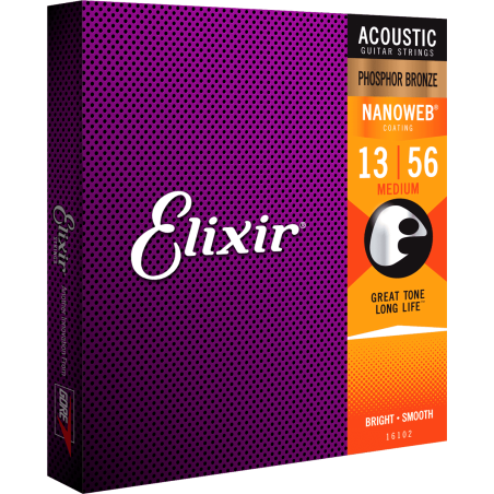Elixir 16102 Nanoweb Phosphore Bronze Medium 13-56