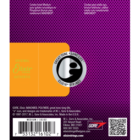 Elixir 16102 Nanoweb Phosphore Bronze Medium 13-56 sljmusic.com