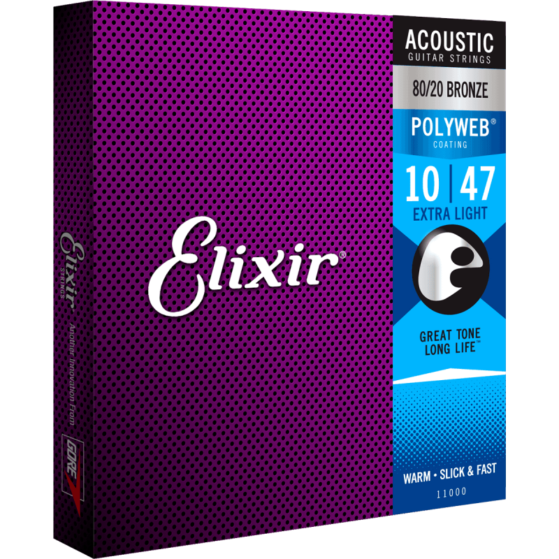 Elixir 11000 Polyweb Bronze 80/20 Extra Light 10-47 sljmusic.com
