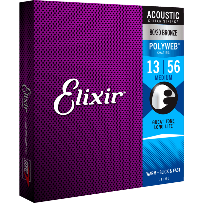 Elixir 11100 Polyweb Bronze 80/20 Medium 13-56 sljmusic.com