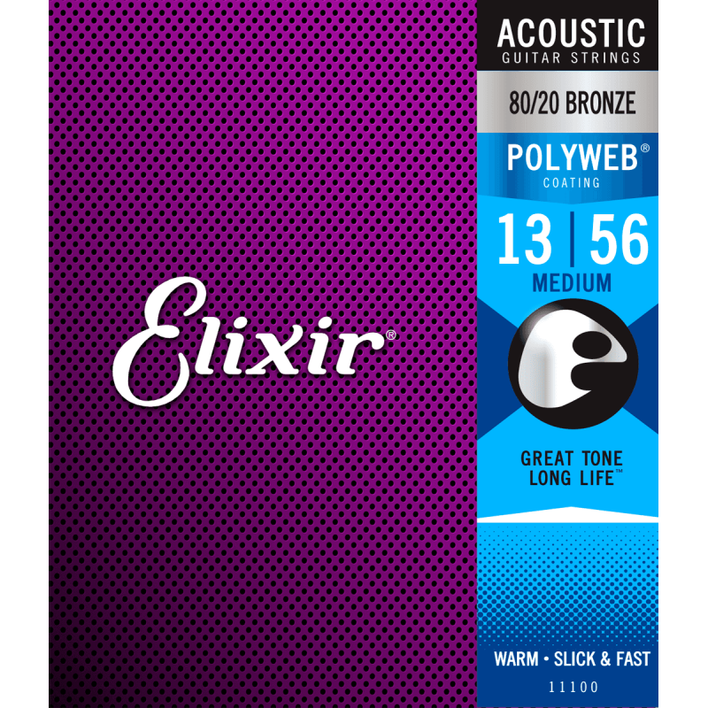 Elixir 11100 Polyweb Bronze 80/20 Medium 13-56