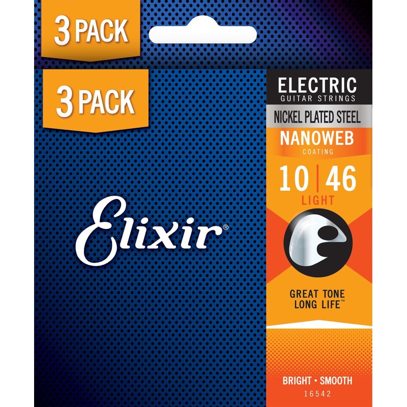 Elixir Pack de 3 jeux Electric Nanoweb 10-46 Light