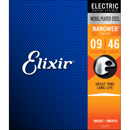 Elixir Electric Nanoweb Custom Light 09-46
