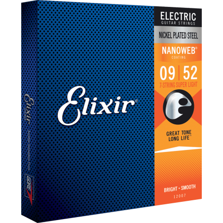 Elixir Electric Nanoweb 7 cordes Super Light 09-52 sljmusic.com