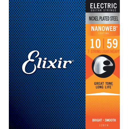 Elixir Electric Nanoweb 7 cordes Light Heavy 10-59