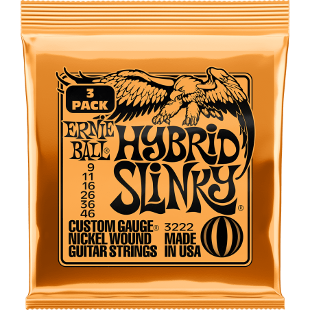 Ernie Ball Hybrid slinky 9-46 - pack de 3 sljmusic.com