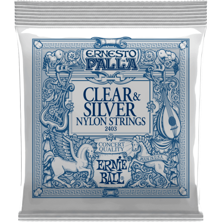 Ernie Ball Ernesto palla nylon clair-métal argenté