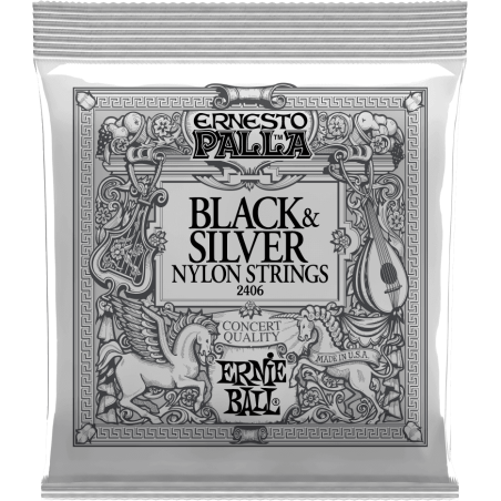 Ernie Ball Ernesto palla nylon noir-métal argenté