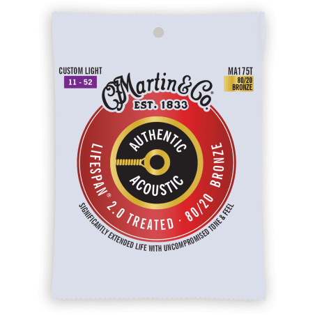 C.F. Martin & Co Authentic Treated, Custom Light, 80/20